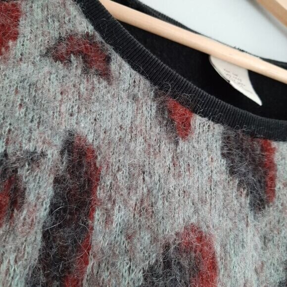 MAISON SCOTCH Sweater Fuzzy Mixed Media Crewneck & Sweatshirt Top Sz 6 / S Flaw - Picture 5 of 14